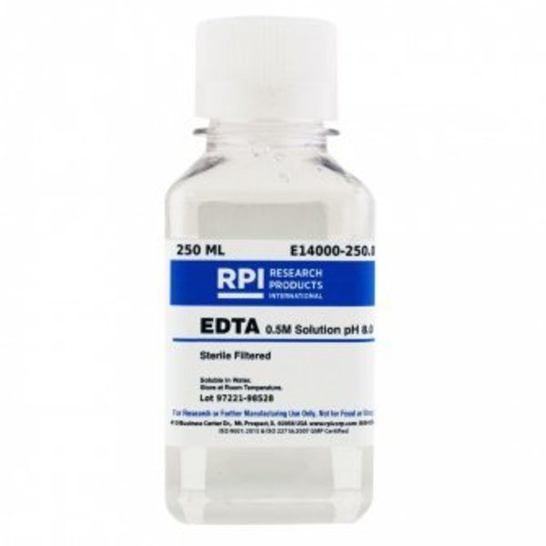 Rpi EDTA 0.5M Solution pH 8.0, 250 ML E14000-250.0